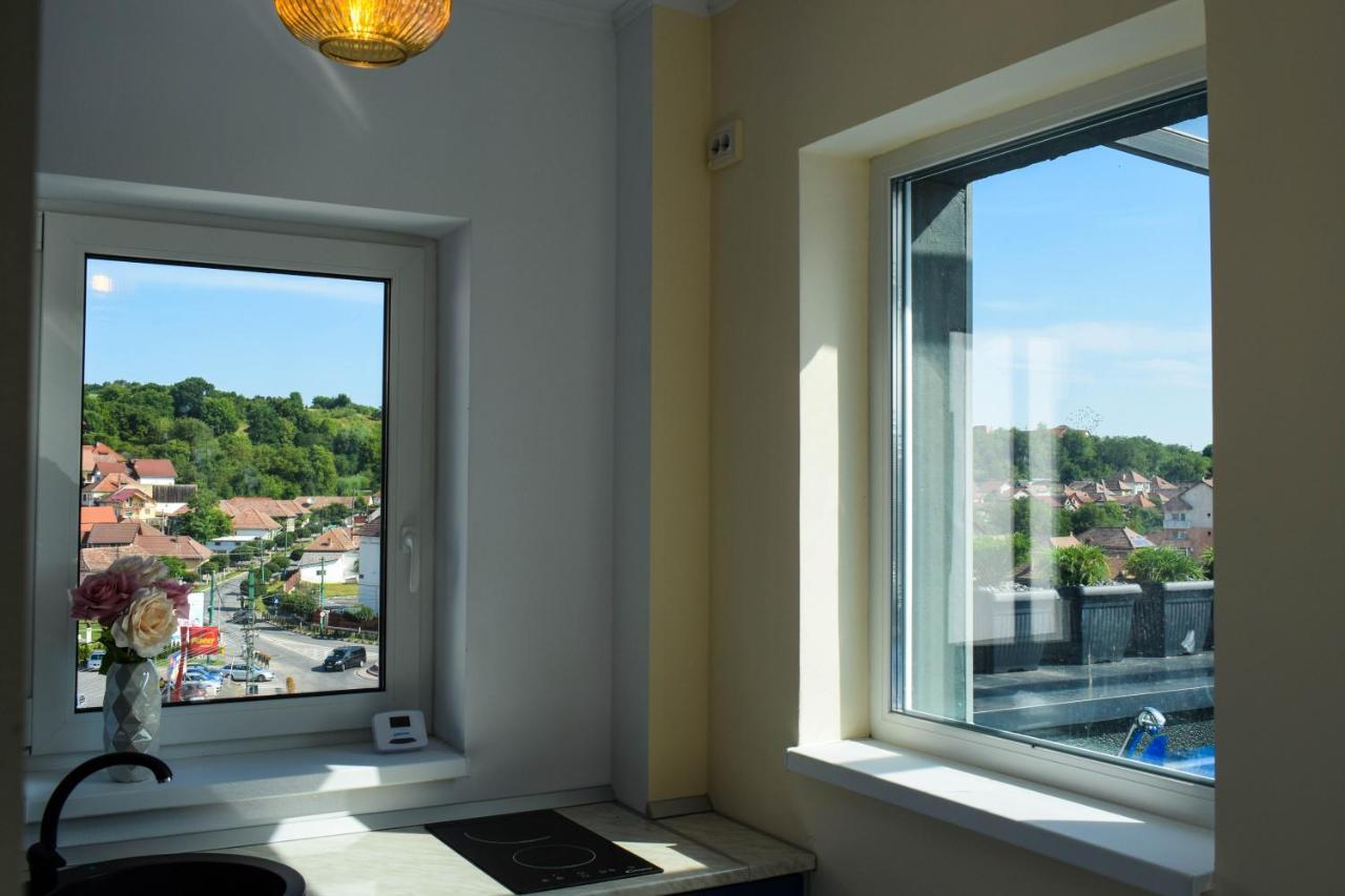 Heltau Jacuzzi Penthouse Cisnădie Esterno foto